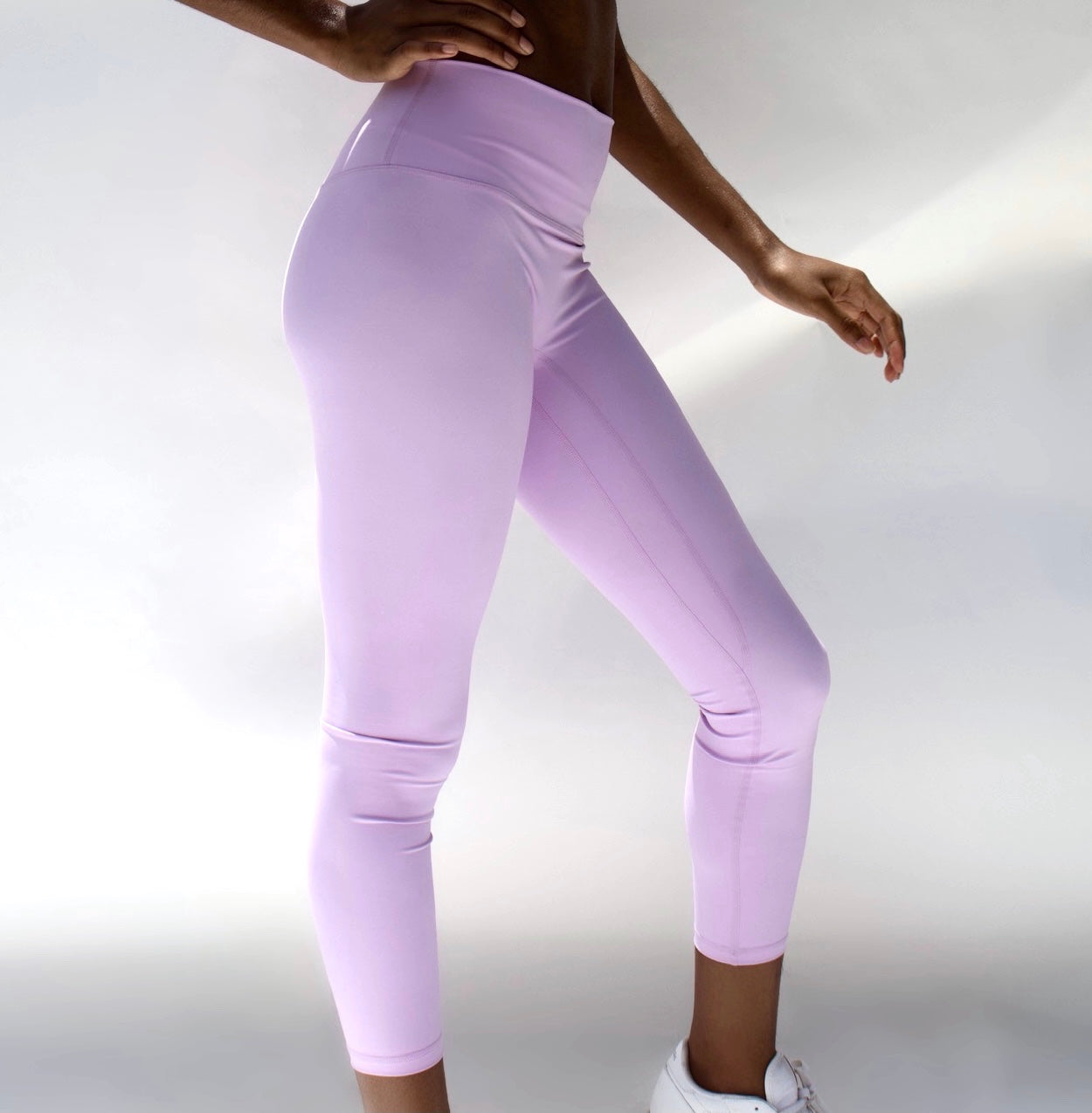 RQYYD Women's Workout Outfit 2 Pieces Seamless High Waist Yoga Leggings  with Long Sleeve Crewneck Crop Top Gym Clothes Set Purple S