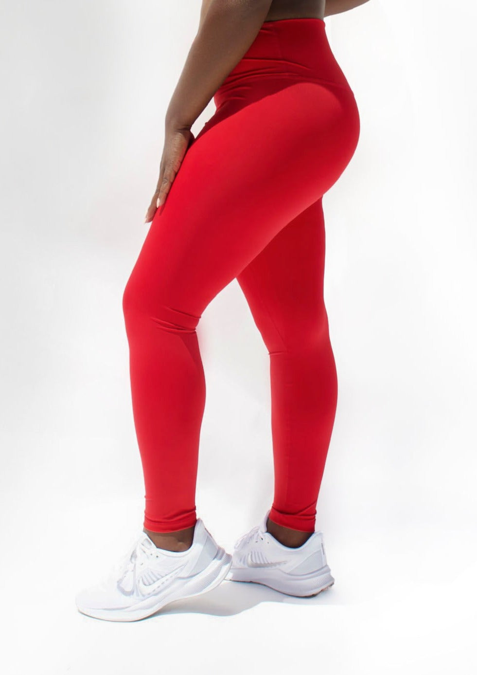 Ideology Women's High Rise Colorblock 7/8 Leggings Red Size Large